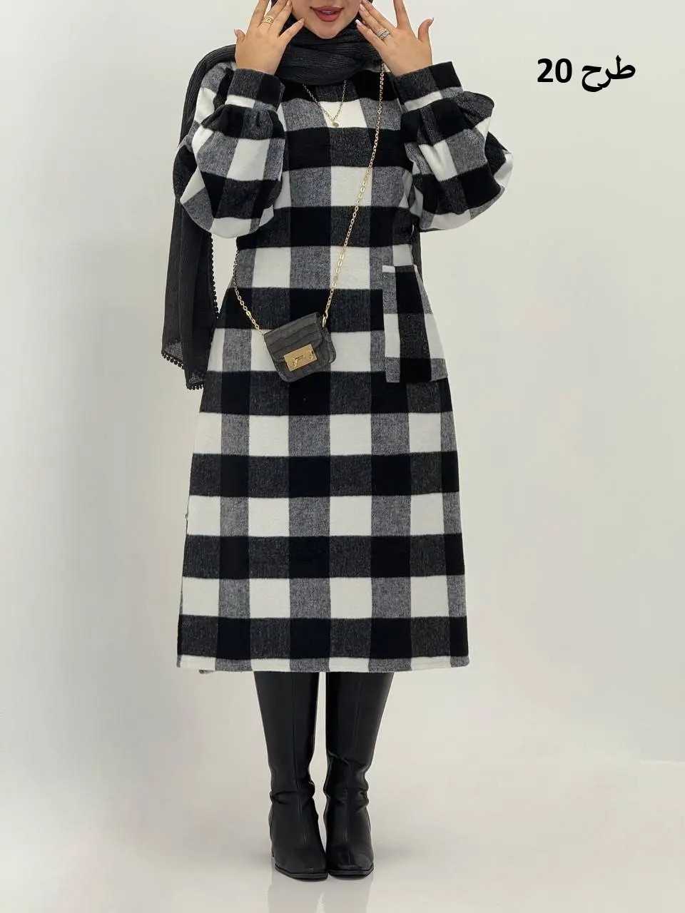 3593-کفتان چهارخونه پشمی